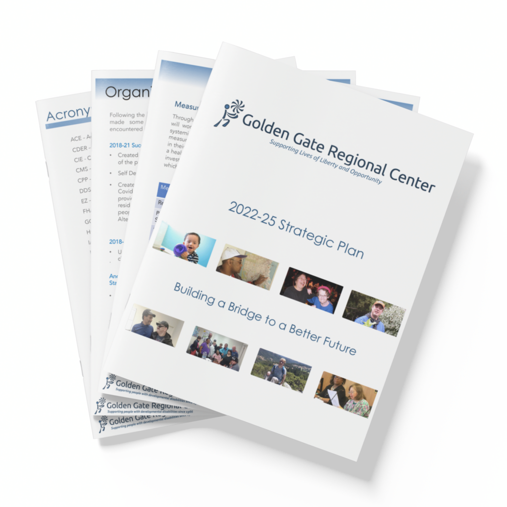 Graphic showing pages from GGRC's full strategic plan document.